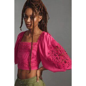 Farm Rio Lace Blouse Pink Size XS